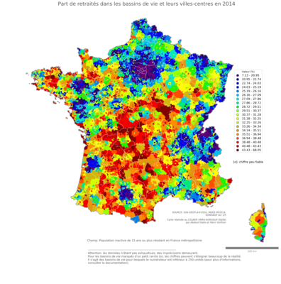 Part de retraités - bv2014
Mots-clés: âge;bassins de vie