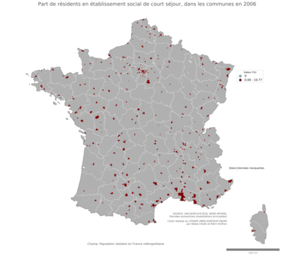 Part de résidents en établissement social de court séjour - com2006
Mots-clés: résidence et logement;conditions d-existence;communes