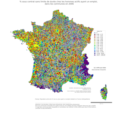 % sous contrat sans limite de durée chez les hommes actifs ayant un emploi - com2006
Mots-clés: conditions de travail et d-emploi;sexe;hommes;communes