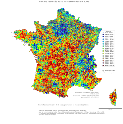 Part de retraités - com2006
Mots-clés: âge;communes